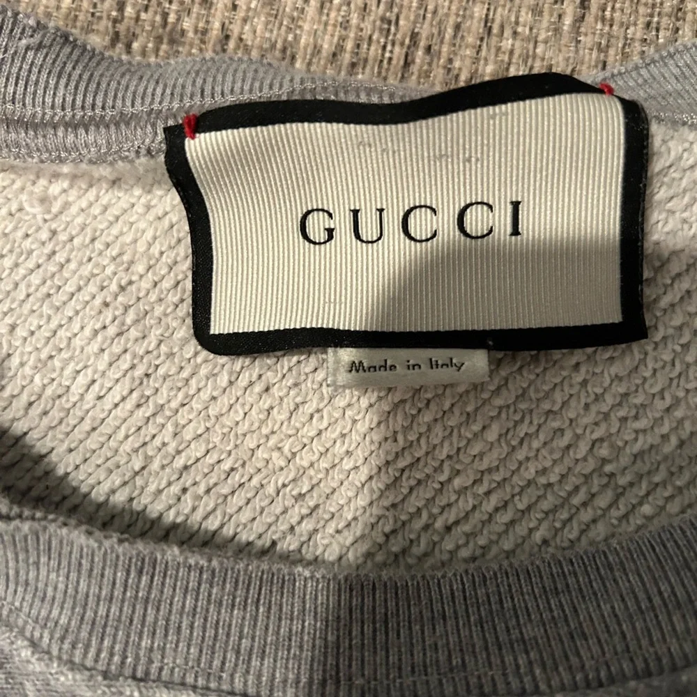 Gucci Gray Logo Crewneck Sweater - Picture 3 of 7